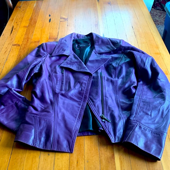 Purple leather jacket - Picture 1 of 7